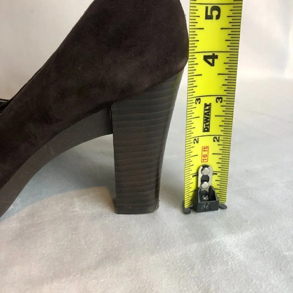 CALVIN KLEIN Womens Fairley Brown Suede Platform Heels Size 8 M.              SC